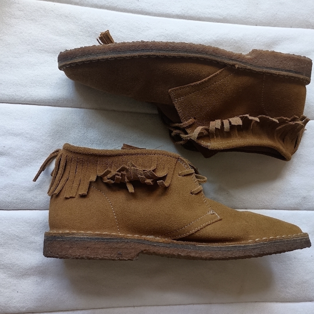 J Crew Made In Italy Brown Suede Ankle Boots with Fringe_10 - Picture 9 of 9